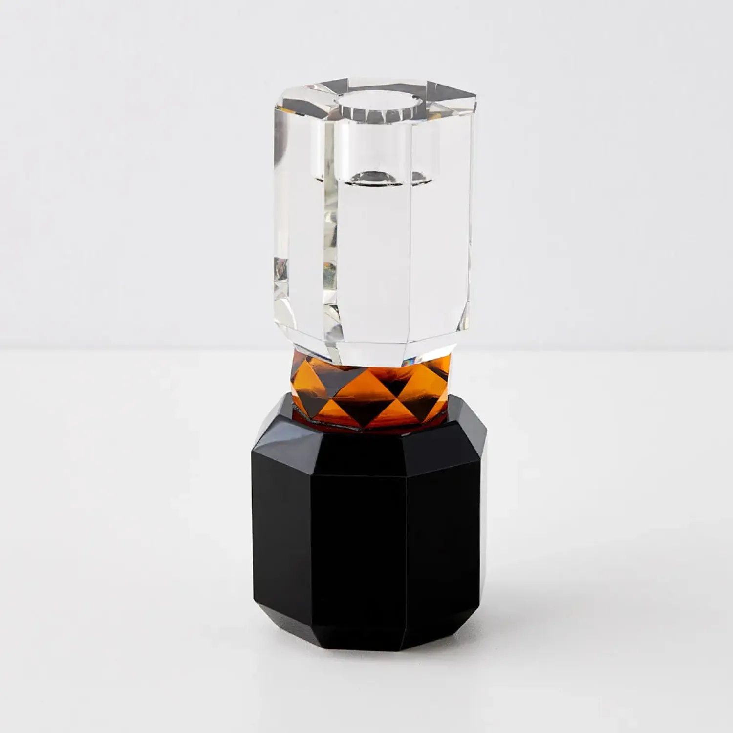 GigiandTom Brilliant Crystal Taper Candle Holder Clear Black* Candle Holders