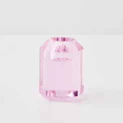 GigiandTom Briolette Crystal Taper Candle Holder Pink* Candle Holders