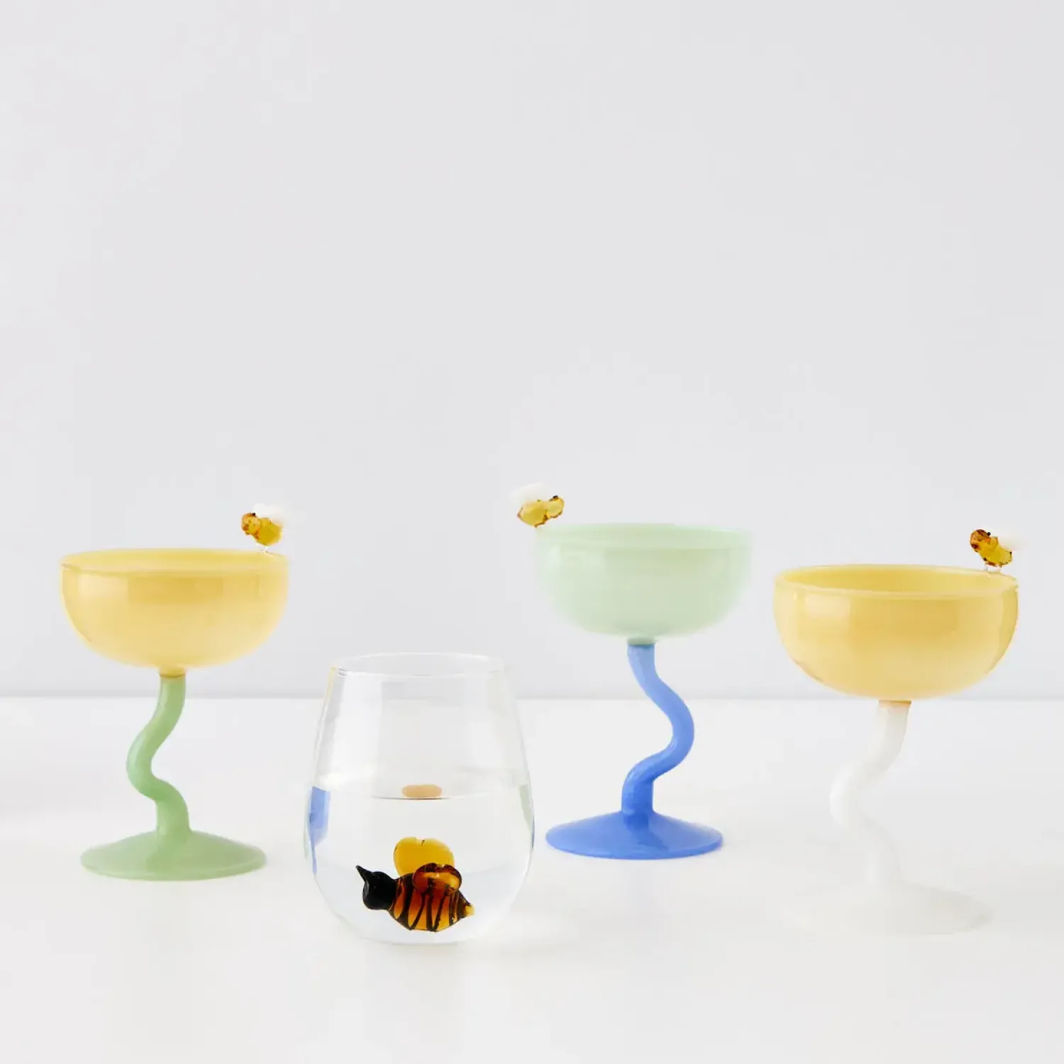 GigiandTom Bumble Cocktail Glass Green/Blue* Cocktail Glasses