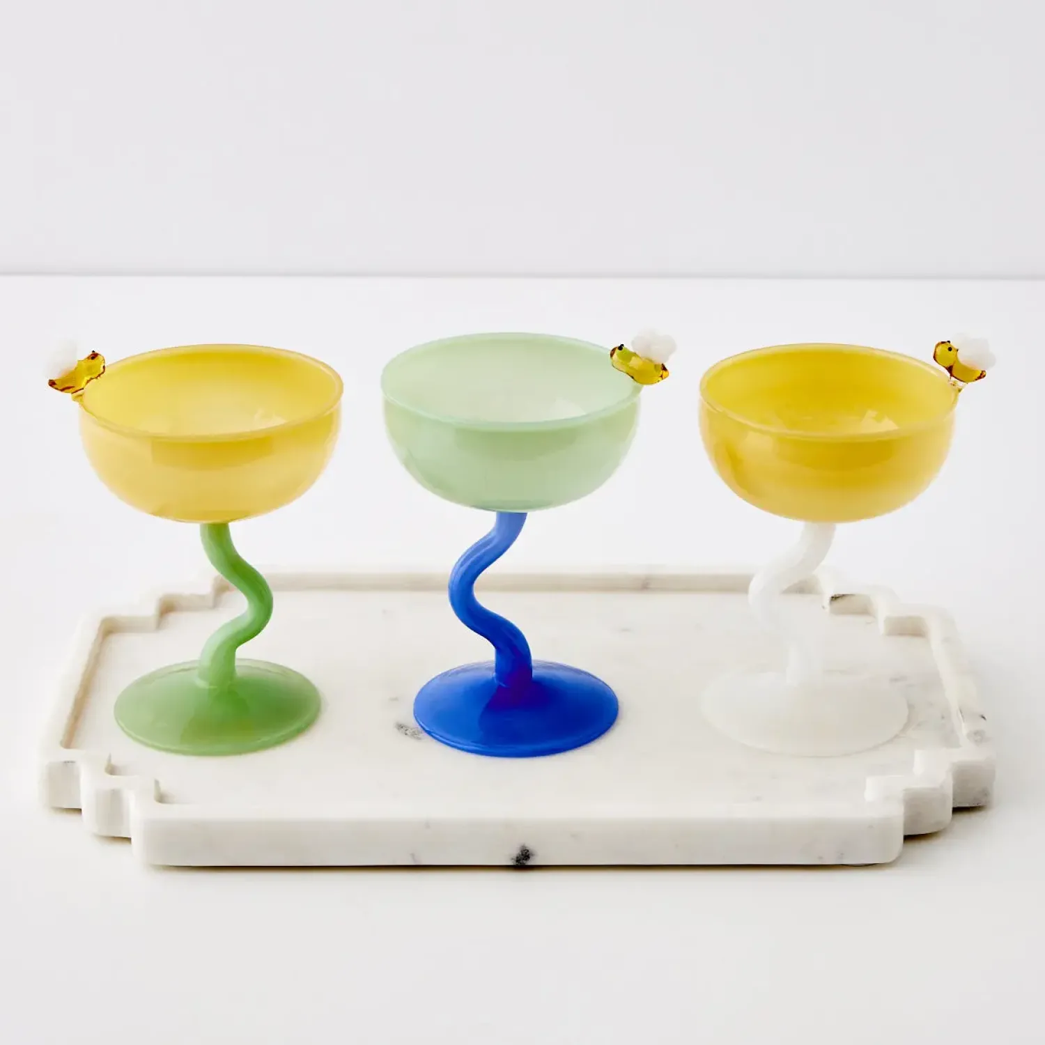 GigiandTom Bumble Cocktail Glass Green/Blue* Cocktail Glasses