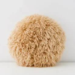 GigiandTom Carmela Faux Fur Circular Accent Cushion Tan* Cushions & Throws