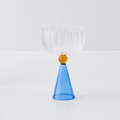 GigiandTom Champagne Cocktail Glass Clear/Navy* Wine Glasses