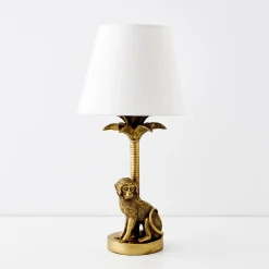 GigiandTom Charlie Chimp Resin Table Lamp Gold* Lighting
