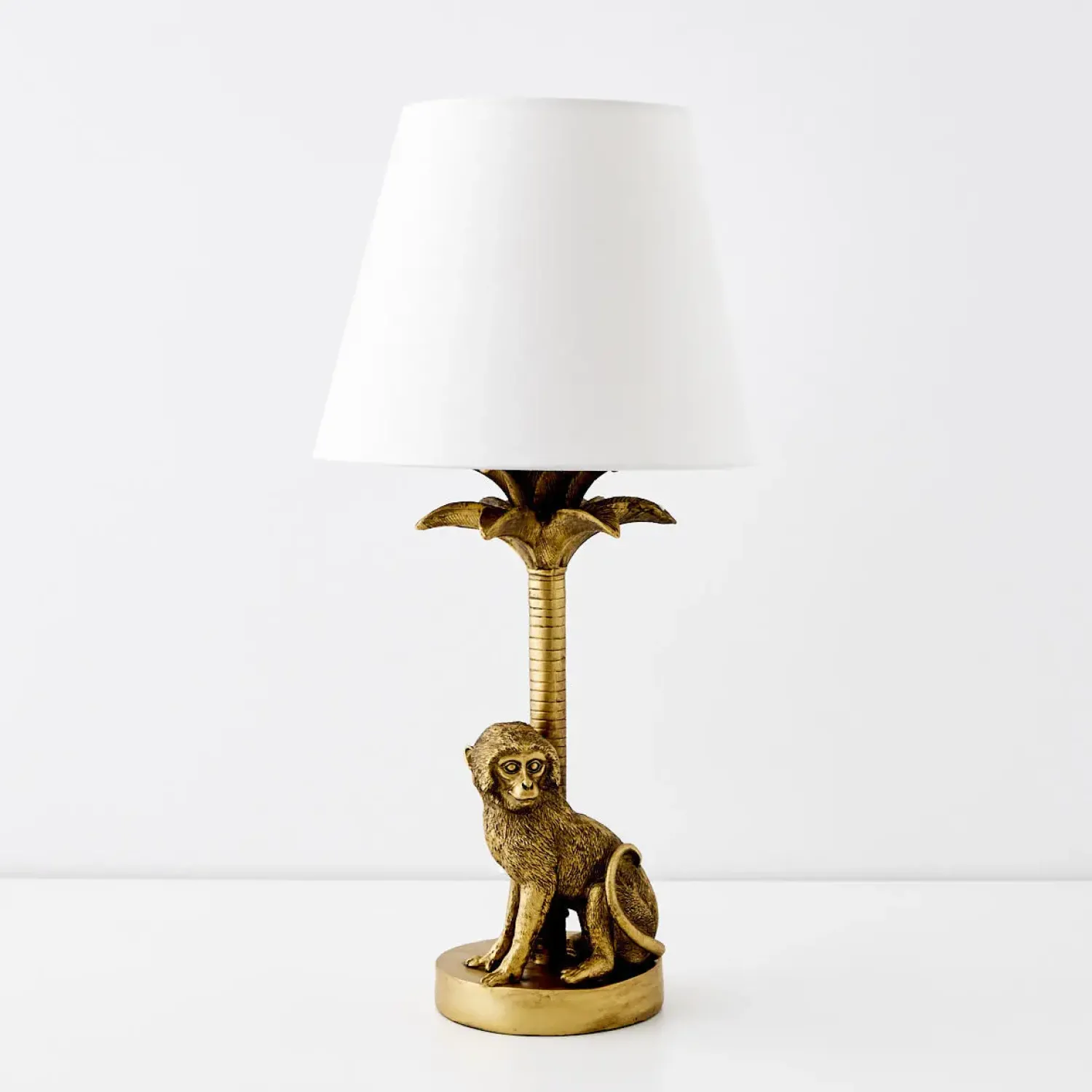 GigiandTom Charlie Chimp Resin Table Lamp Gold* Lighting