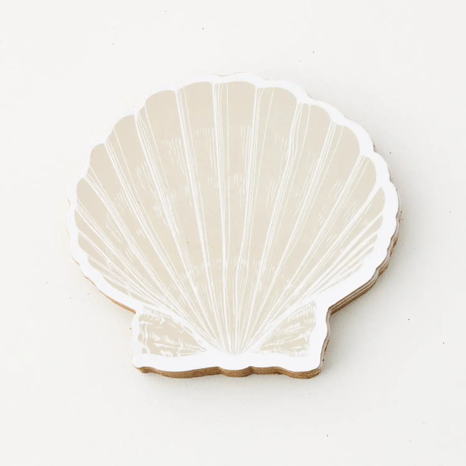 GigiandTom Clam Shell Coaster Set Of 4 Natural* Tableware