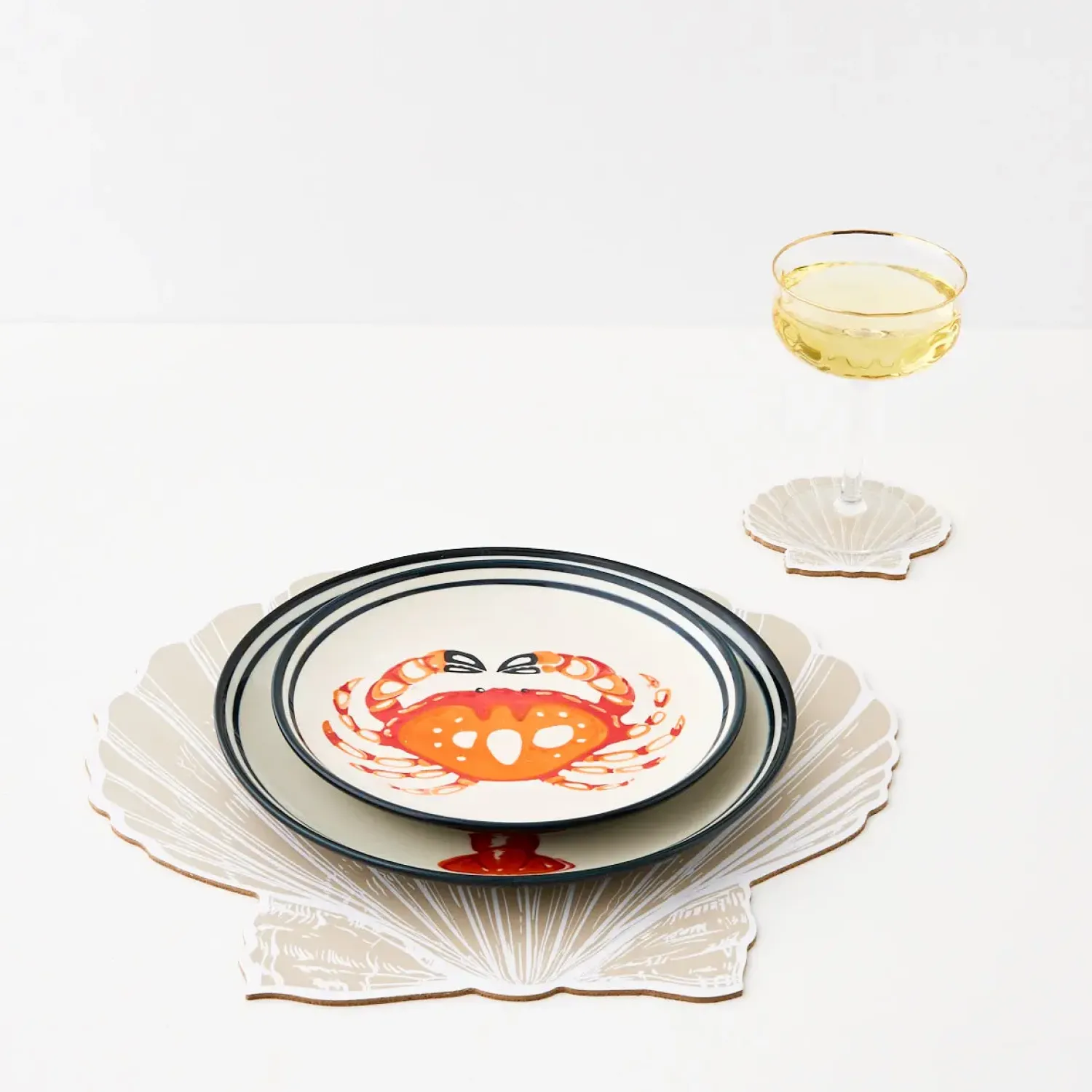 GigiandTom Clam Shell Coaster Set Of 4 Natural* Tableware
