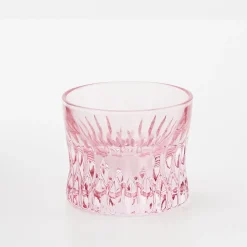 GigiandTom Crystal Cut Glass Tumbler Pink* Drinkware