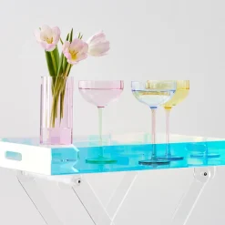 GigiandTom Cushion Crystal Cut Coloured Vase Pink* Vases