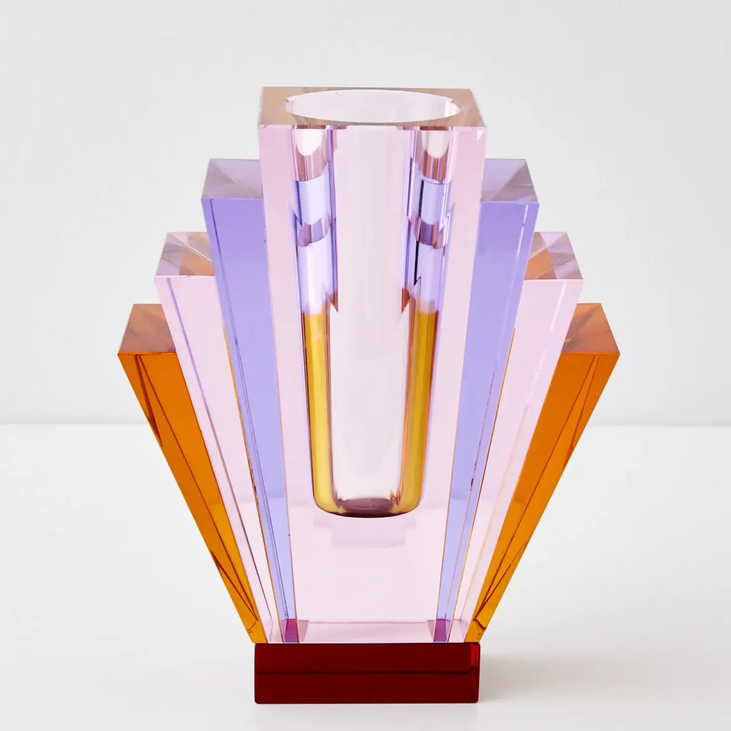 GigiandTom Diamond Deco Crystal Coloured Vase Pink Purple* Vases