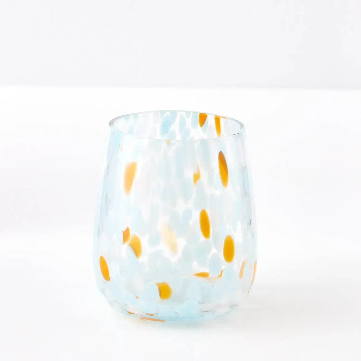 GigiandTom Dotted Glass Tumbler Blue/Orange* Drinkware