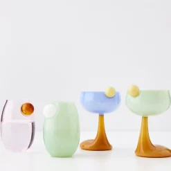 GigiandTom Droplet Cocktail Glass Green* Cocktail Glasses
