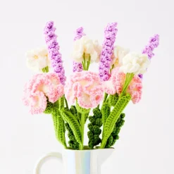 GigiandTom Freesia Hand Knitted Crochet Flower Pink* Vases