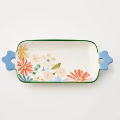 GigiandTom In Bloom Ceramic Serving Tray Blue* Serveware
