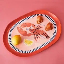 GigiandTom Lobster Ceramic Platter Pink* Serveware