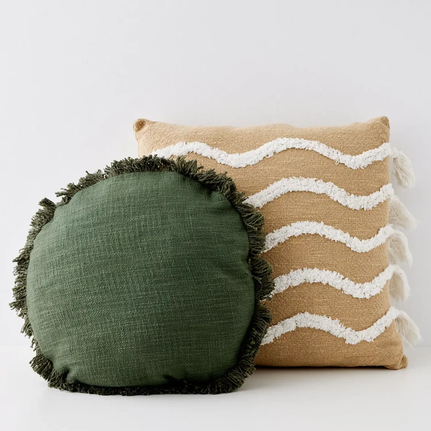 GigiandTom Newport Cotton Cushion With Insert Natural/White* Cushions & Throws