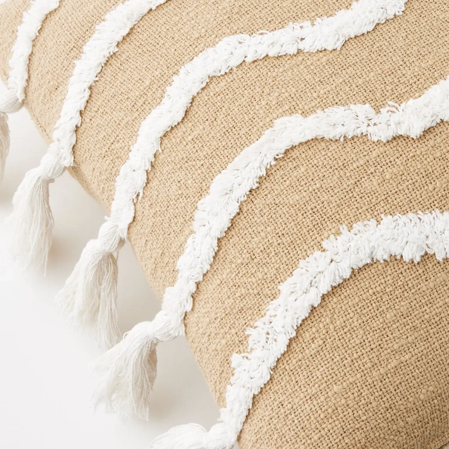 GigiandTom Newport Cotton Cushion With Insert Natural/White* Cushions & Throws
