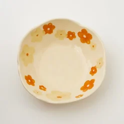 GigiandTom Painted Blooms Ceramic Bowl Orange* Tableware