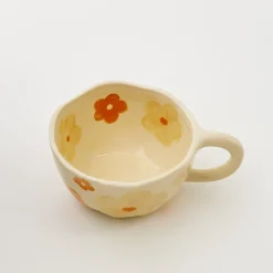 GigiandTom Painted Blooms Ceramic Mug Orange* Mugs & Teacups