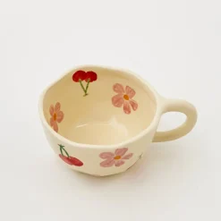 GigiandTom Painted Cherry Ceramic Mug Red* Mugs & Teacups
