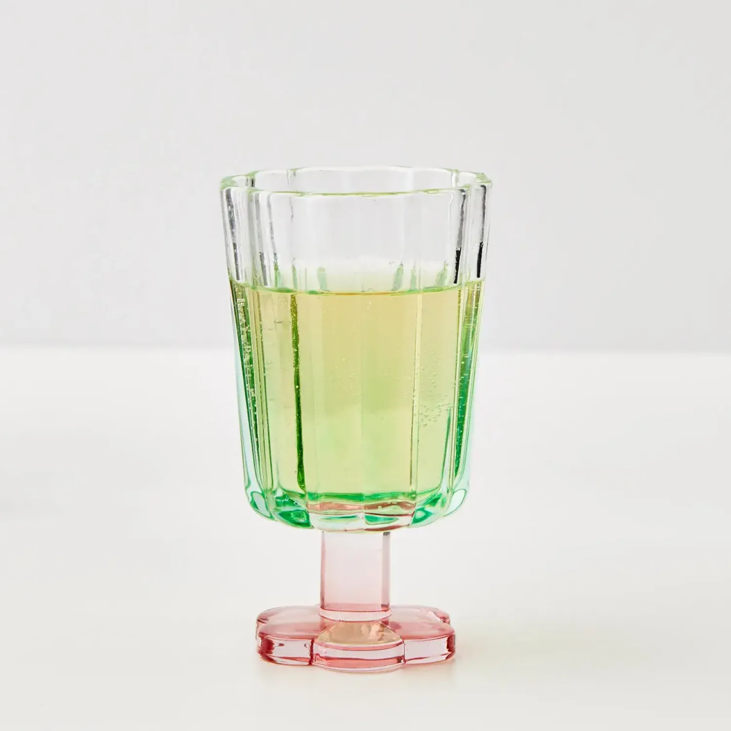 GigiandTom Posie Ribbed Wine Glass Green* Wine Glasses