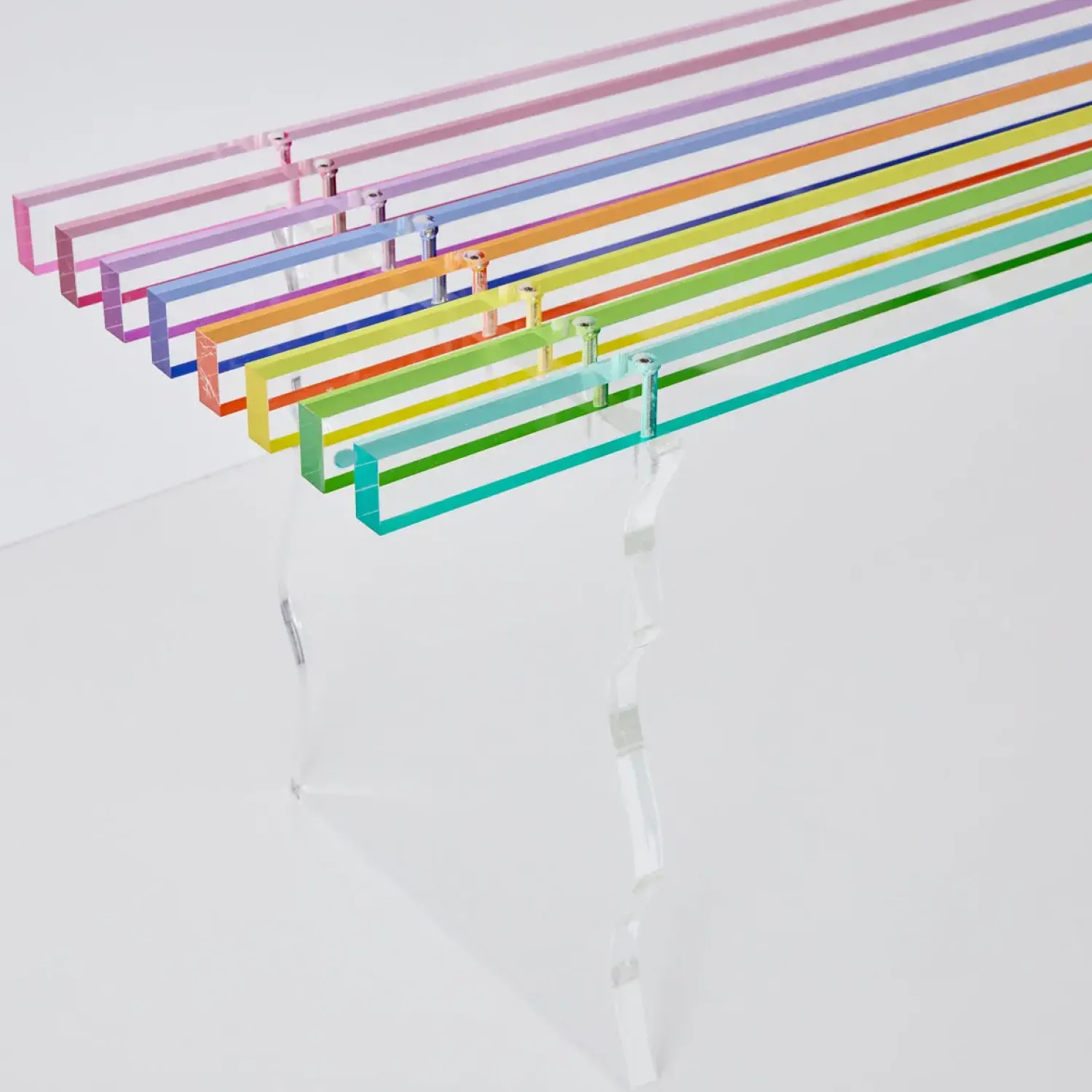 GigiandTom Rainbow Acrylic Side Bench Seat* Furniture