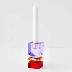 GigiandTom Technicolour Crystal Taper Candle Holder Purple Red* Candle Holders