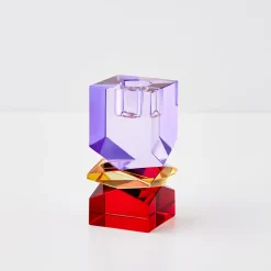 GigiandTom Technicolour Crystal Taper Candle Holder Purple Red* Candle Holders
